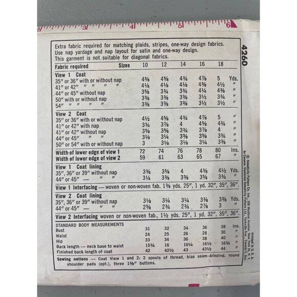 60s Simplicity Vintage Sewing Pattern Size 10 4260 Misses Coat 60s Retro CUT - Picture 3 of 6